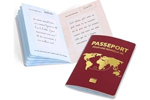 BOFUNX Libro de visitas de Firmas Regalo Original de Estilo Pasaporte para Boda Cumpleaños Jubilación Despedida de Colega