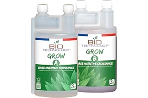 Bio Technology® | Engrais de Croissance Universel Minéral | Fertilisant de Croissance | Haute efficacité pour Tous Types de Culture | Améliore Les Performances | Grow A+B - 1 L