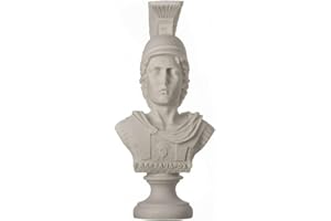 BEAUTIFULGREEKSTATUES Aleksander Wielki Macedonii z hełmem biust grecka statua figurka 19cm