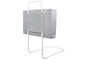 ‎YUENFONG YUENFONG Bettgitter Bettschutzgitter 60cm Rausfallschutz für Kinder Höhenverstellbar Kinderbettgitter für Bett, 5-Loch Verstellbare Seitenschutz, 1 Stück, Leinen Grau