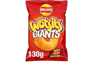 Walkers Wotsits Giants Flamin' Hot Sharing Snacks, 130 g