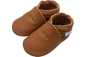 Basrakids Chausson Bebe Garcon Fille Chaussures Cuir Souple Bébé Chausson Cuir Bébé-Antidérapants Chaussures Premiers pas Bébé Garçon Fille