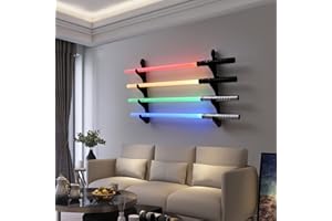 BYTOTU Lightsaber Holder Wall Mount-Lightsaber Stand Wall Display-(Black 4 layer) -Lightsaber Wall Mount Horizontal-Lightsaber Placement Display-Pixel Saber mount for wall-Plexiglass - (Swords Not Included)