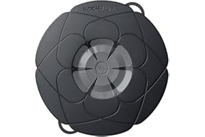 Kochblume - das Original vom Erfinder Armin Harecker L 29 cm anthrazit | Überkochschutz für Topfgrößen von Ø 14 bis 24 cm | Set mit Microfasertuch!