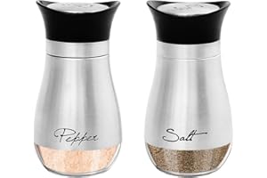 YYAOEMI Pack of 2 Salt and Pepper Shaker 120ml Stainless Steel Salt and Pepper Shakers Set Salt and Pepper Pots Spice Mate with Lid Spice Shaker for Kitchen Outdoor Cooking Camping Barbecue (Silver)