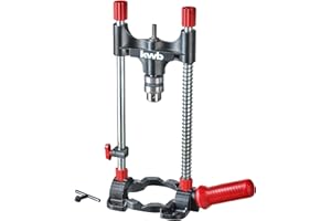 kwb Bohrständer mit Bohrfutter - Mobiler Bohrständer für präzises Bohren - Einstellbare Winkelarretierung - Für Flächen und runde Werkstücke