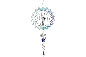 Peosaard Tine-Vent de 6 Pouces pour Jardin Pendants à Vent Pendants en métal 3D Carillon de Vent avec Une Queue en Spirale pour la Cour extérieure décoration Art décoration