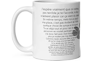 Kalféa Mug Humour Tasse cadeau amour avec texte chiant et trèfle à 4 feuilles porte bonheur Mug Qualité Idée Cadeau Originale drôle Anniversaire Noël Fête amis collegue homme femme famille