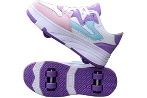 WOWEI Skor med hjul för pojkar flickor skateboardskor sportskor rullskridskor barn vuxna 2-i-1 multifunktionella rullskridskor sneakers med hjul utomhusskor