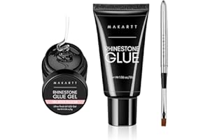 Makartt Nail Art Rhinestone Pegamento Gel 30g Gel de Uñas Súper Adhesivo Para Gemas Nail Art Gel Pegamento Para Diamantes (30g+8g)