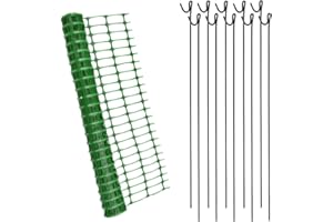 TRUE PRODUCTS 1m x 25m Green Mesh Barrier Safety Fence 80gsm & 10 Metal Fencing Pins