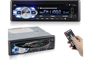 PolarLander Autoradio Bluetooth, Radio Voiture, Radio Mains Libres Stéréo,Lecteur CD, Fonction Radio et Fichier, 1 DIN/FM/MP3/SD/USB Multimédia Bluetooth Player + Télécommande