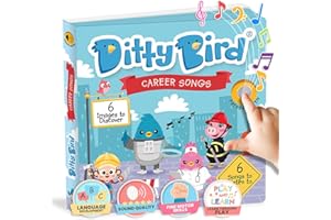 Ditty bird - livre musical sensoriel bébé des comptines sur les métiers: Pompier, astronaute, we are going to the moon