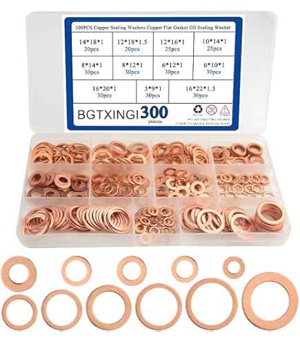 Assortiment De 900 Joints En Cuivre D'étanchéité - Dans Une Mallette JBM - Neuf - Pour Plomberie, Mécanique