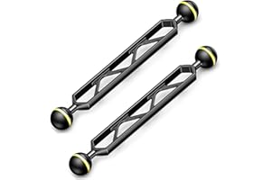 Sea Frogs 2 Stück 8" 20,32 cm Aluminium Doppel 1" Kugelarm x2 zum Anschließen von StroboskopVideolicht an Unterwassergehäuse