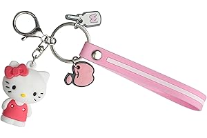 ENHOT Kuromi Porte-clés, Hello Kitty Porte Clés, Porte-clés Mignon pour Filles Anniversaire Cadeau de Noël