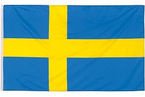 aricona flagga – Sveriges flagga med 2 metallöljetter – väderbeständig – svensk nationalflagga 90 x 150 cm