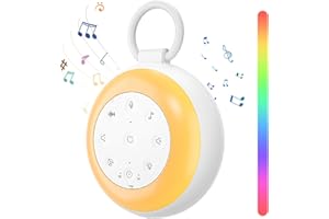 HONEY PAWS White Noise Machine, Portable Sound Machine Baby Features Powerful Battery, Sleep Aid Sound Machine for Baby Adults 26 Soothing Sounds for Sleeping Nursery Travel, USB Rechargeable