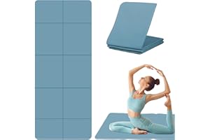 WINDFROMORT Tappetino Palestra - Tappetino Pilates Pieghevole - Yoga Mat in TPE - Tappetino Fitness 183 x 61 cm, 5 mm di Spessore, Materassino Pilates, Tappetino Ginnastica, Viaggio e Sport (Viola)