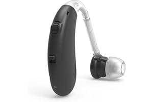 HFJEIR Amplificateur de son rechargeable - Améliorateur de voix et pour la télévision et la conversation, son Cristallin Avec Suppression léger derrière l'oreille, Noir