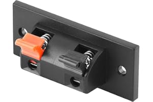 BestPlug Audio Lautsprecher Boxen Einbaubuchse Terminal 2fach Klemmleiste, Schwarz