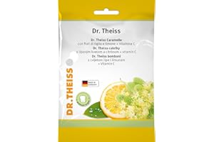 DR.THEISS Dr. Theiss Bonbon fiori di tiglio e limone con vitamina C - SENZA ZUCCHERI Caramelle vitaminiche, 75 g - benefiche per la gola
