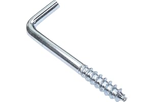 Aerzetix - Set di 50 pezzi - Gancio avvitabile tipo L per legno - Ø3x40mm - acciaio zincato - fai da te - strumenti di montaggio/ferramenta - C47879