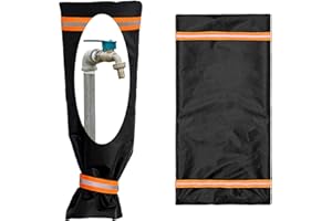 HAFRILY Outdoor Tap Cover for Winter 10.2 * 25.2 inch Outside Tap Cover Frost Protector with Reflective Strip Large Outdoor Waterproof Tap Covers for Winter from Frost Freezing Bursting