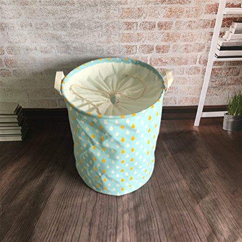 Inwagui Faltbare Wäschekörbe Wäschesäcke,Kinder Spielzeug Aufbewahrungskorb Aufbewahrungstasche 35 * 45cm-Regentropfen A - 2