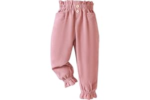 VUNCIO Pantalon Velours Côtelé Enfant Fille Hiver Chaud 1-9 Ans Pantalon Polaire Femme Taille Elastique Chic Ample Pas Cher Pantalon Femme Habillé Stylé Jogging Casual Sport