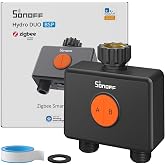 SONOFF SWV-ZF2E Hydro DUO 2-Zone Zigbee Watering Timer, Brass Inlet, IP65, Type-C and 4 AA Power, Climate Adjustment with Flo