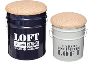 ‎ATMOSPHERA CREATEUR D'INTERIEUR Atmosphera - Set - bestehend aus Zwei Hockern Alfred - Metall - Mehrfarbig