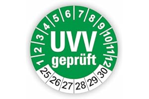 ‎FASSBENDER-DRUCK PRÜFPLAKETTEN Fassbender-Druck PRÜFPLAKETTEN - Hochwertige Prüfetiketten UVV PRÜFUNG Ø 30mm - Selbstklebende PVC-Folie - Wartungsetiketten für Prüfung - Prüfplakette für Prüfungsnachweis (500 Stück)