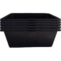 Kieskönig 10er Set Mörtelkübel 60 Liter – Eckig, Schwarz, Aus Recyceltem PE/PP, Mit Griffmulden