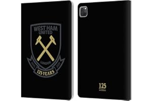 Head Case Designs Officially Licensed West Ham United FC Black Claret Crest 125 Year Anniversary Leather Wallet Case Compatible With Apple iPad Pro 11 2020/2021 / 2022