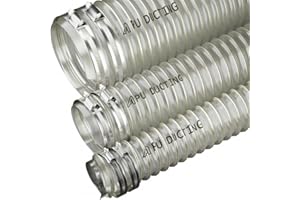 AP AUTOMOTIVE Tubo flessibile in poliuretano per aspirazione di polvere e fumi, diametro 50 mm, lavorazione del legno + clip per tubi - 2 metri