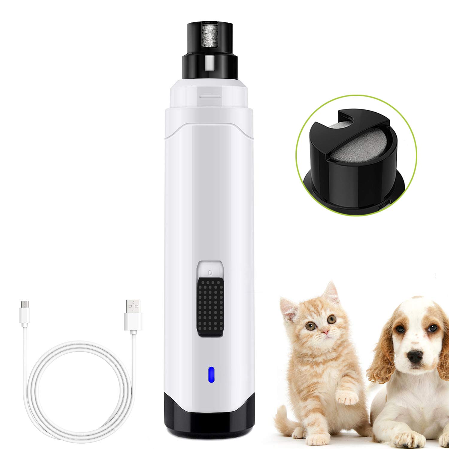 Kriogor Lime à Ongle Pour Chien Chat Coupe Ongle Chien électrique Sans Fil Avec 2 Vitesses Usb Chargeur Et Professionnel Soin Des Ongles Roman La