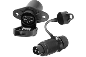 AGRISHOP 12 V 3 Pin Trailer Plug Socket Male Female Wiring Connector Adapter For Rv Caravan Tractor Truck Van Towbar Towing