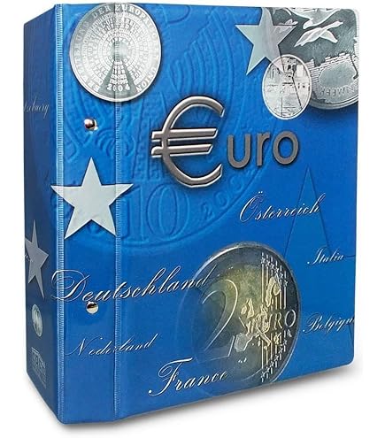 SAFE 763 Mini Album da Tasca per Monete | 10 Fogli per 80 Monete fino a 38 mm | Per Set Completi Euro | Formato Compatto 210 x 105 mm | 4 Colori Disponibili