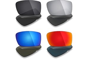 MRYOK MRY 4 Paar Polarisierte Ersatz Gläser für Oakley Oil Drum sunglasses-stealth schwarz/fire rot/ice blau/silber titan