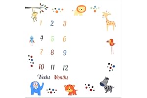 WEONE 100 * 100cm Bebé Hitos Mensuales Manta para Niños Niñas, Blanco Recién Nacido Fotografía Apoyos Manta, Bebé Mes Foto Fondo Manta, Bebé Milestone Manta para Registra Edad y Crecimiento