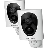 virtavo 2K Telecamera WiFi Esterno Senza Fili a Batteria, Starlight Lente, Visione Notturna a Colori, Videocamera con Allarme