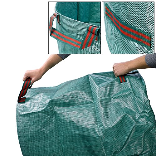 ECD Germany 4-er Set Witterungsbeständiger Gartensack 270L 67 x 76cm bis 50 kg belastbar aus robusten Polyethylen-Gewebe Faltbar Laubsack Rasensack Abfallsack - 4