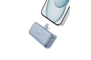 Anker Nano Powerbank, 5000 mAh, 22.5 W power bank, built-in foldable USB-C connector, compatible with Samsung S22/23, Note 20/10 series, LG, Huawei, iPad ProAir, AirPods and others (niebieski)