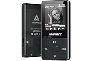 AIANDCC MP3 Players with Bluetooth 5.3, Mini Music Player with HiFi Sound, 32GB MP3 Player with FM Radio for Children and Adults, Earphones Included, Expandable up to 128GB