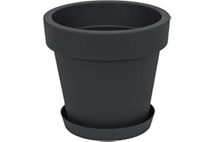 PROSPERPLAST Maceta Maceta Incluye Posavasos 49 x 46.5 cm antracita Macetero Macetero plástico lofly