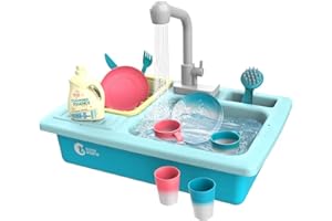 cute stone Fregadero de cocina con grifo de reciclaje de agua caliente y lavabo, juego de vajilla que cambia de color, con corte de fruta para niños a partir de 3 años (azul)