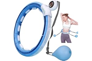 LEAFIA Smart Hula Ring Hoops, Quiet Fitness Hoop, Detachable 16 Sections and Adjustable Magnetic Disk Massage, Intelligent Counting, No Falling, for Adults, Kids, Beginners, Children, Weight Loss