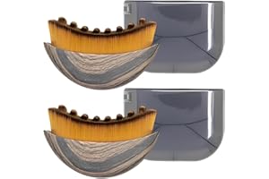 OIXYAZ 2 Pezzi Spazzola Viso Contorno Linfatico,spazzola viso a secco setole naturali,Dry Brushing Face Brush in Setole Ultra Morbide, Linfodrenante & Contouring mento e mascella, per Viso