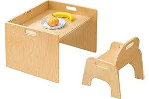 Bateso Juego Montessori de Mesa y Silla para niños pequeños, Muebles Infantiles para Jugar, Comer y Hacer Manualidades, Ideal para niños y niñas de 1 a 3 años